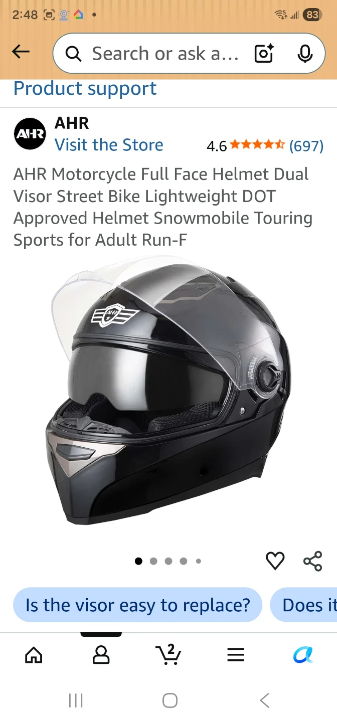 AHR Motorcycle Helmet with Dual Visor
