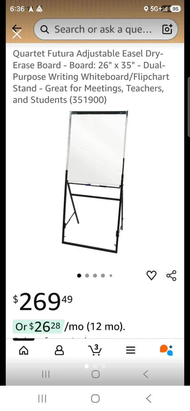 NEW Quartet Futura Convertible Easel Whiteboard