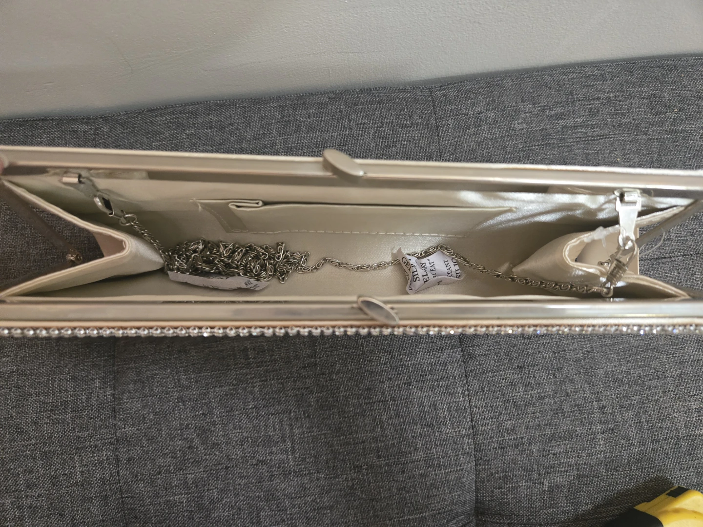 Beige Lace Evening Clutch with Rhinestones - photo 3