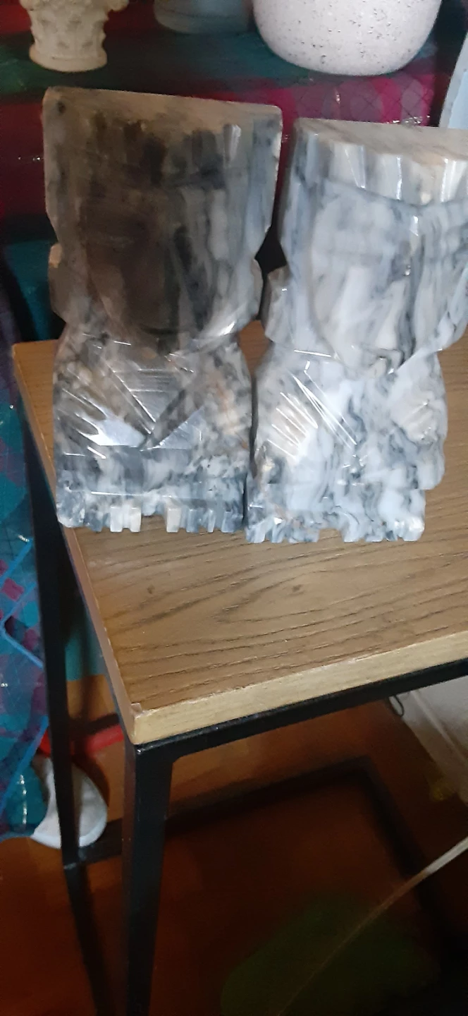Set of 2 marble bookends