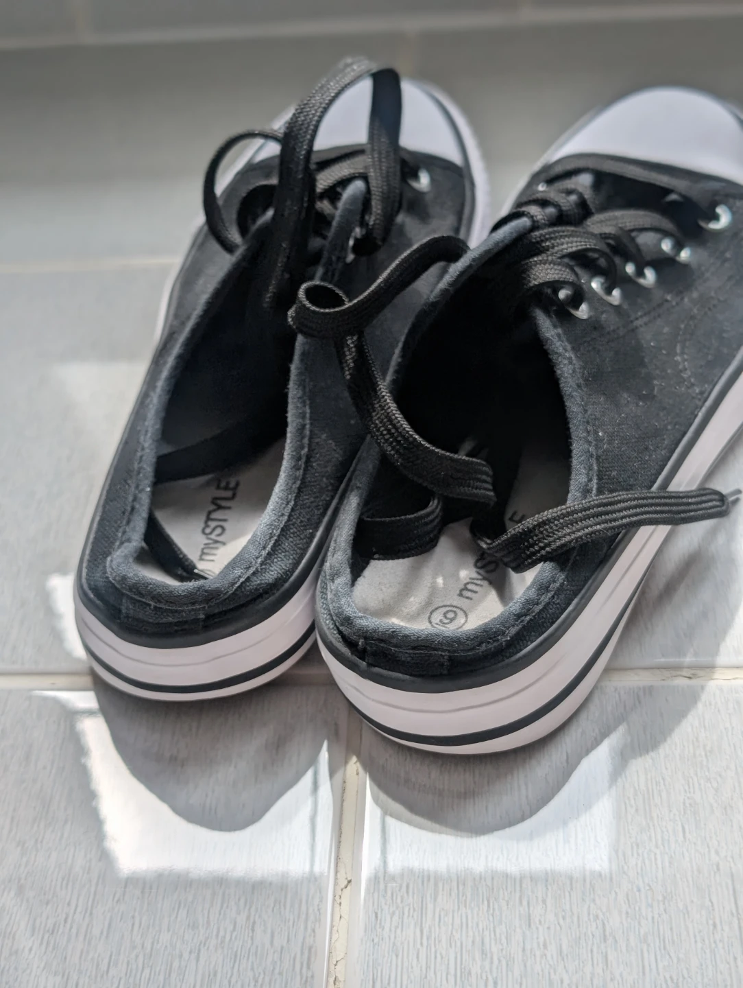mySTYLE Black Canvas Sneakers - Size 9 - photo 2