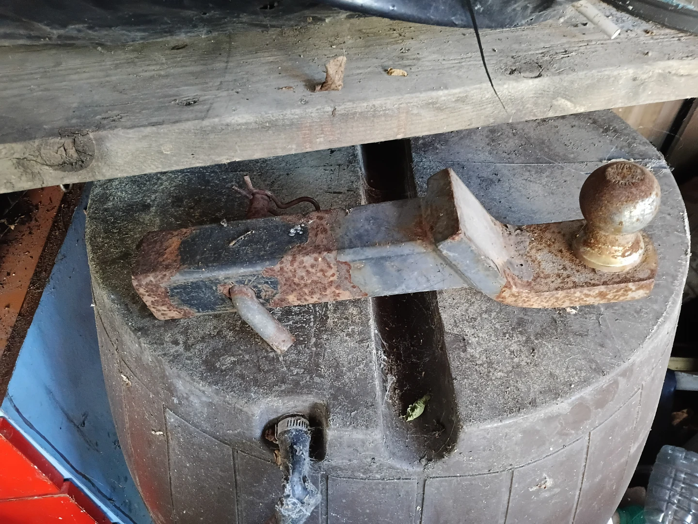 Rusted Tow Hitch Ball Mount