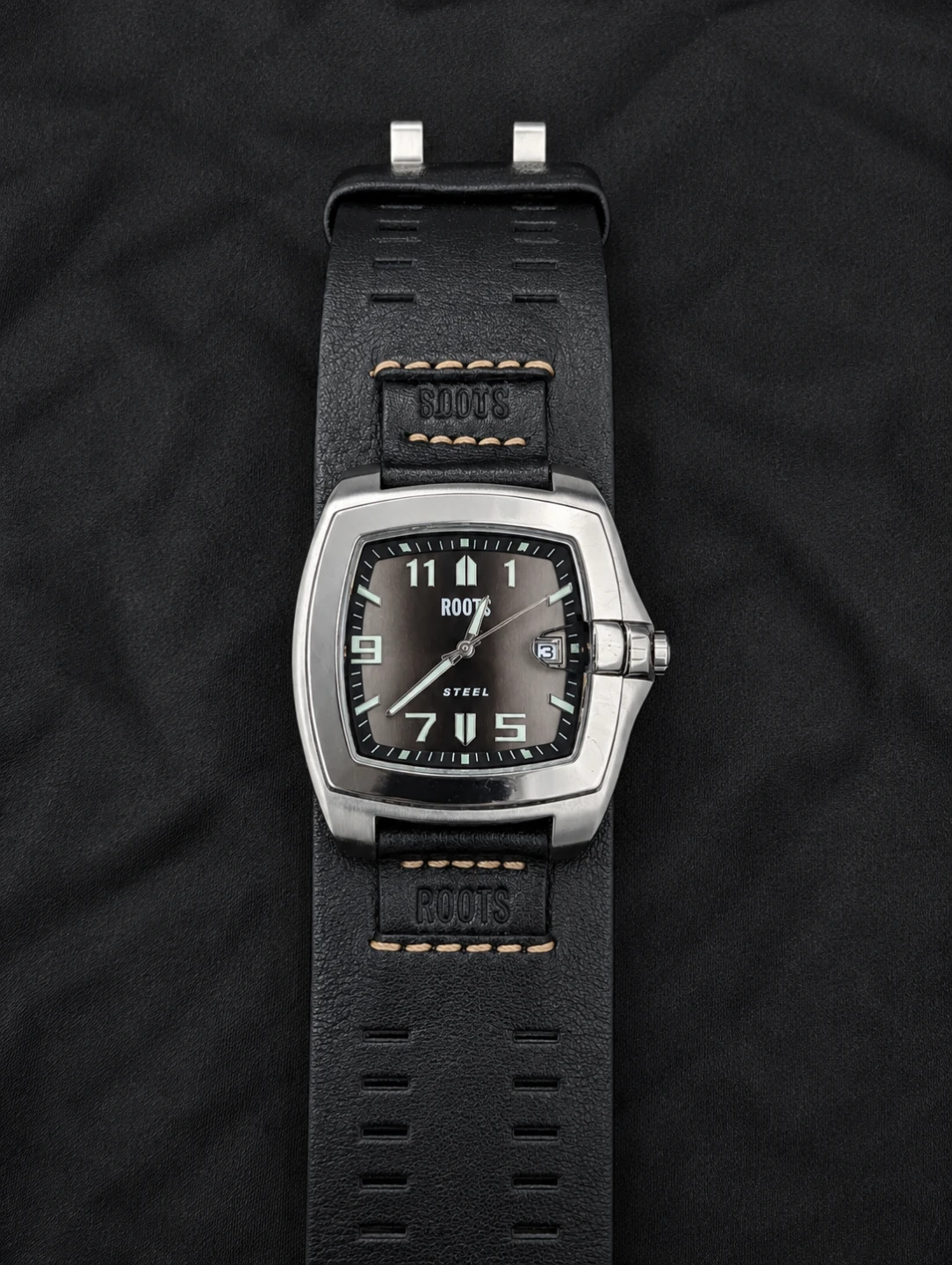 Roots Watch - Black Leather Strap