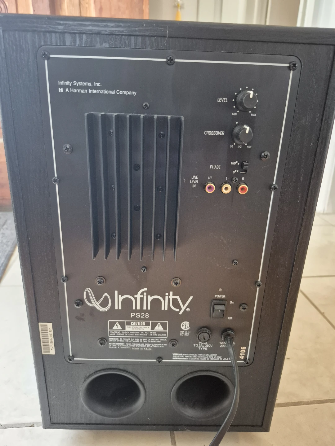 Infinity PS28 Powered Subwoofer - photo 2