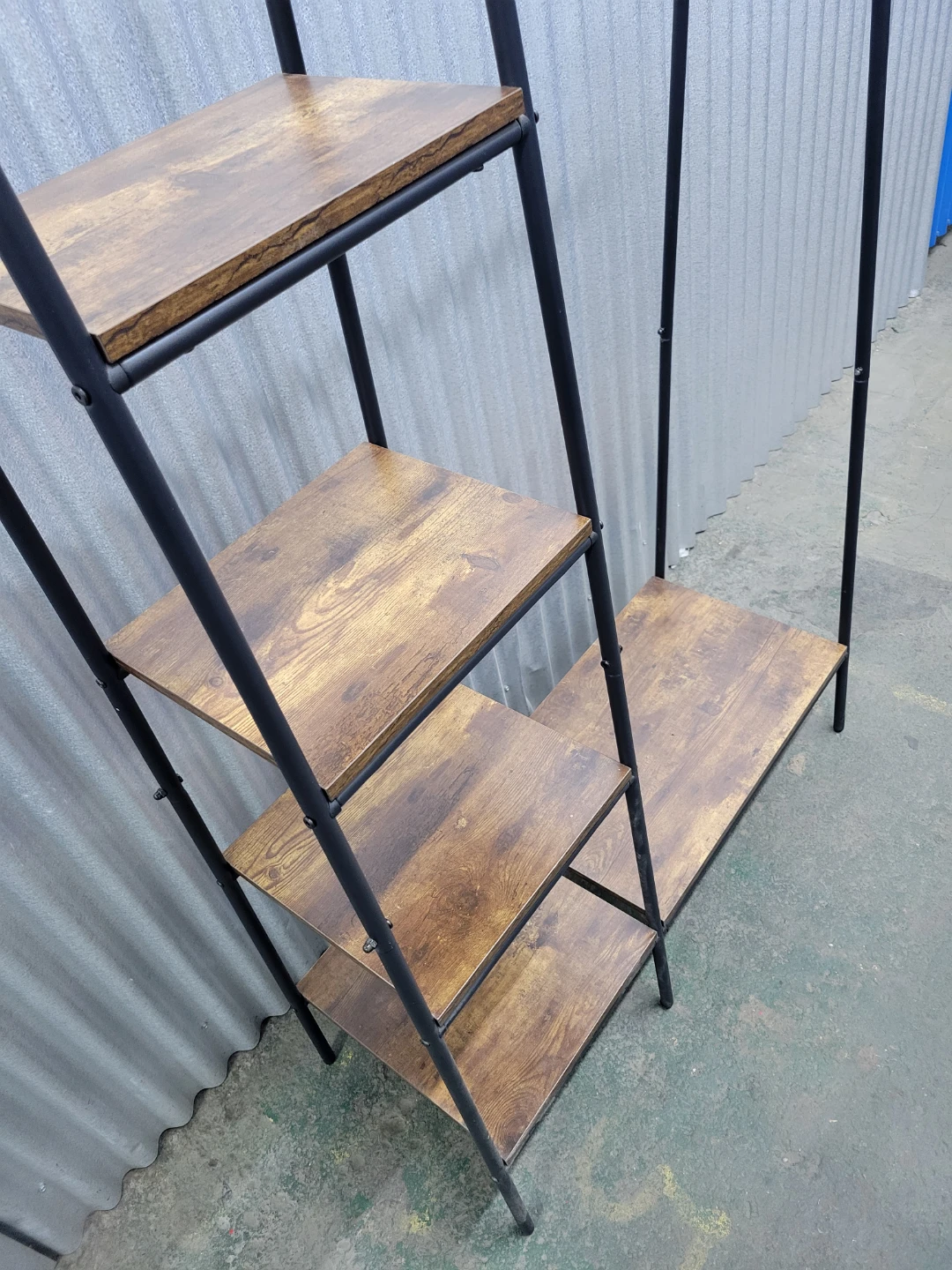 Industrial Style Garment Rack with Shelves - photo 3
