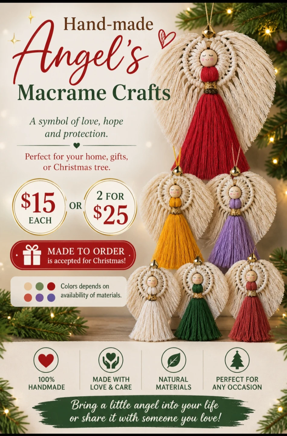 Hand-made Angel Macrame Crafts