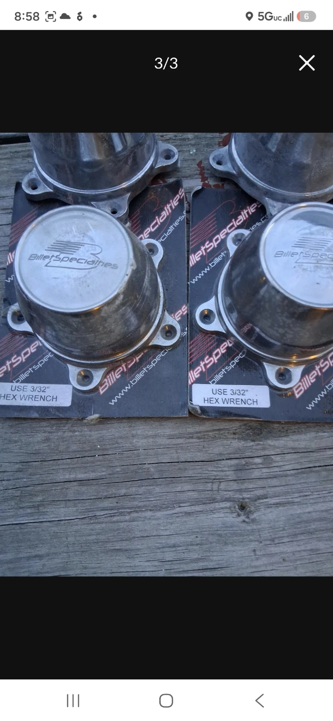 Billet Specialties Wheel Center Caps (4) - Silver