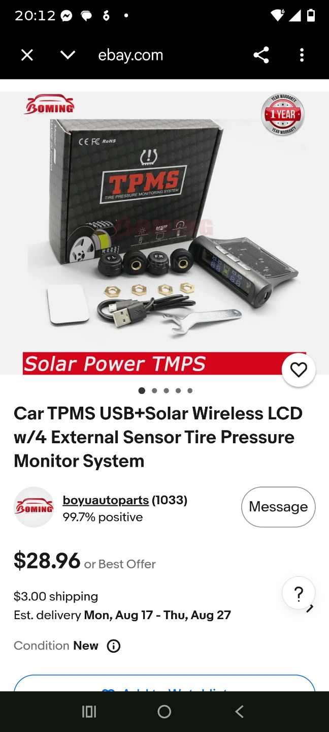 TPMS Tire Pressure Monitoring System - photo 2