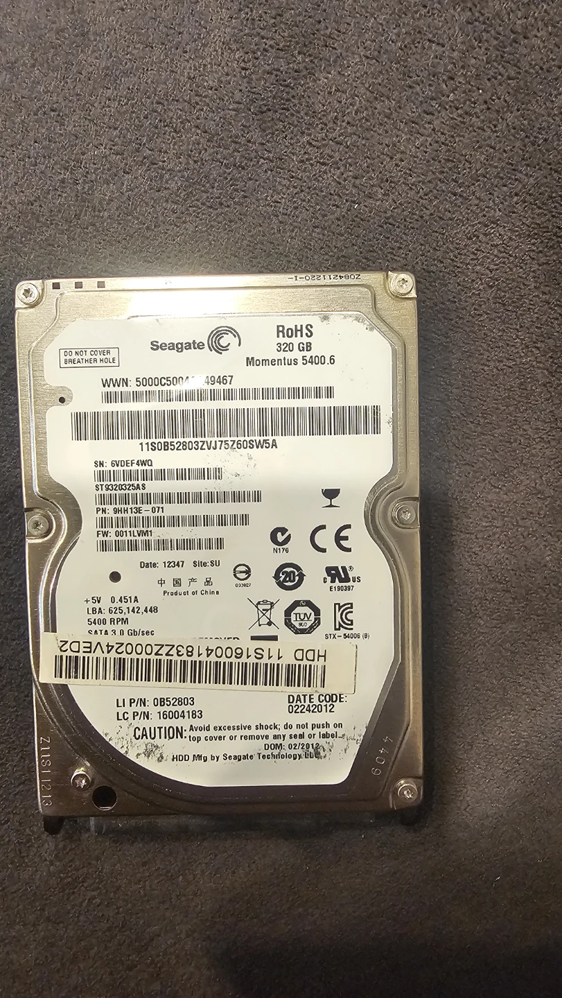 Seagate Momentus 5400.6 320GB Hard Drive