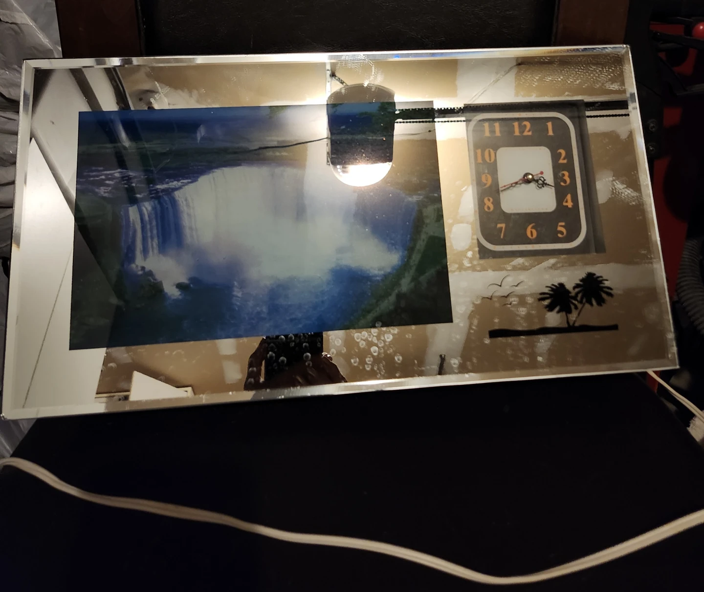 Decorative Wall Clock with Waterfall Image - photo 2
