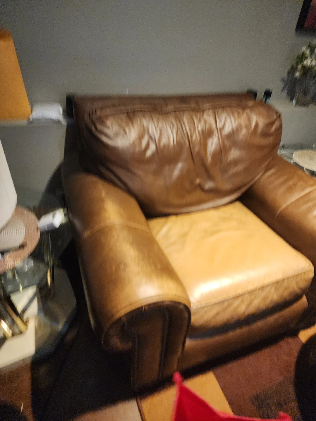 Brown Leather Sofa - photo 4