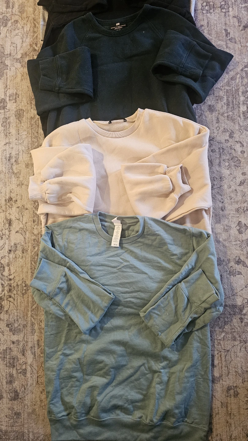 H&M Lot of 5 Crewneck Sweatshirts 4 size L and 1 M