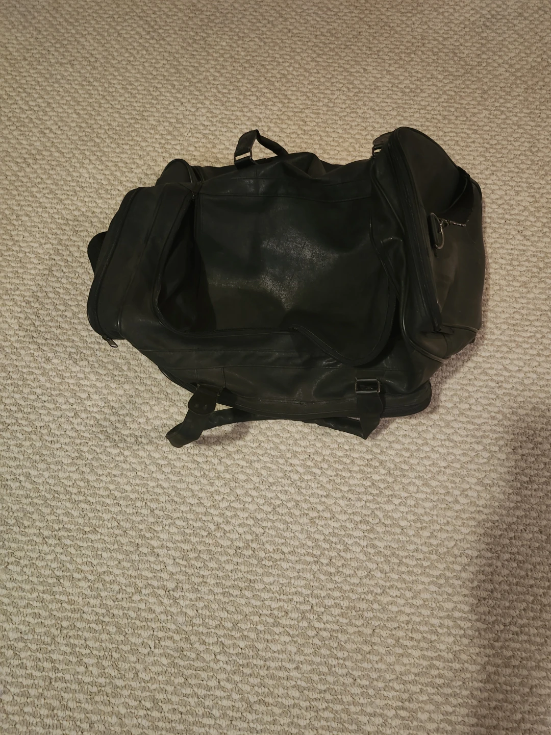 Black Leather Duffle Bag