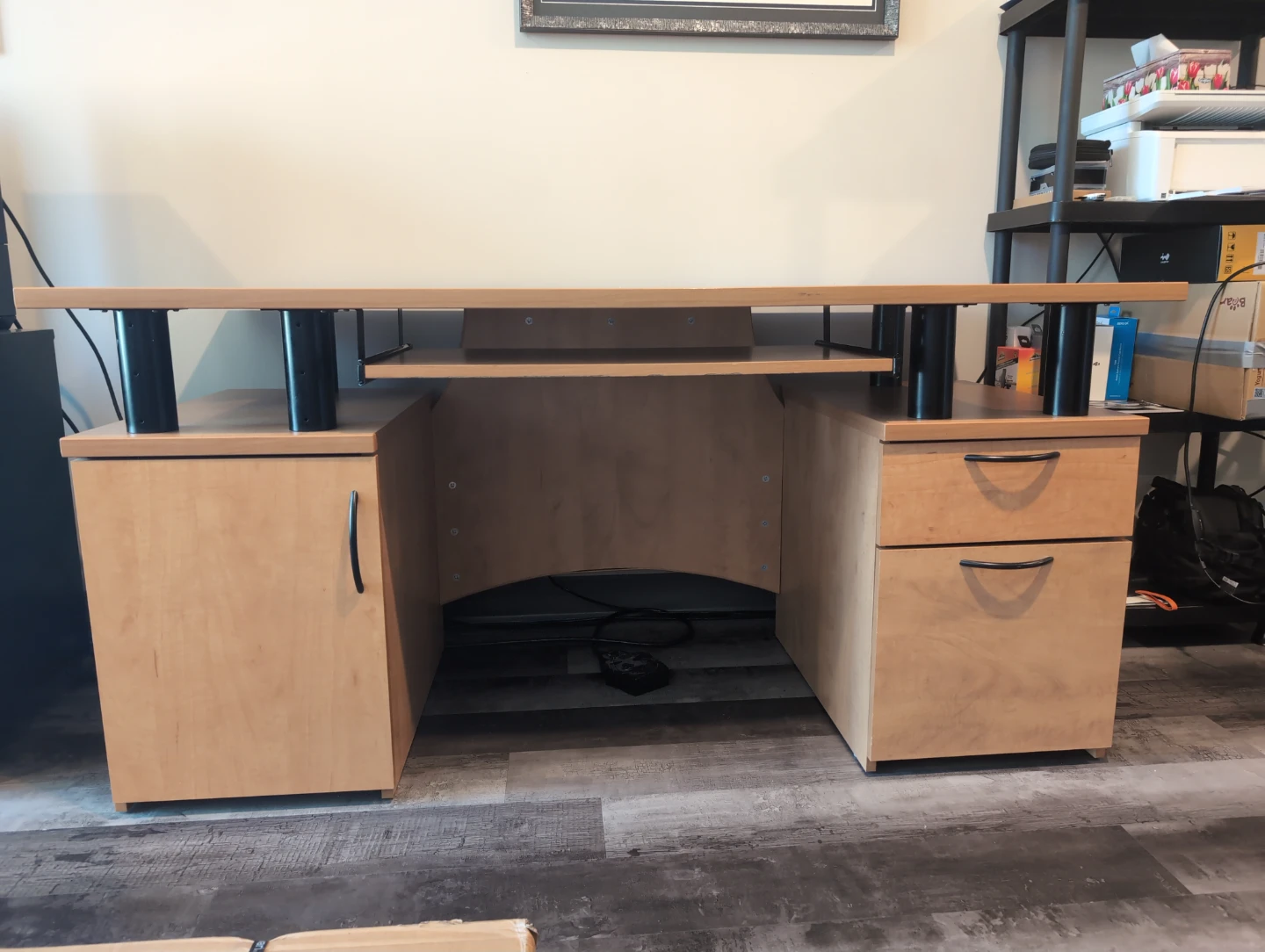 Office Desk with Keyboard Tray and Storage - photo 2
