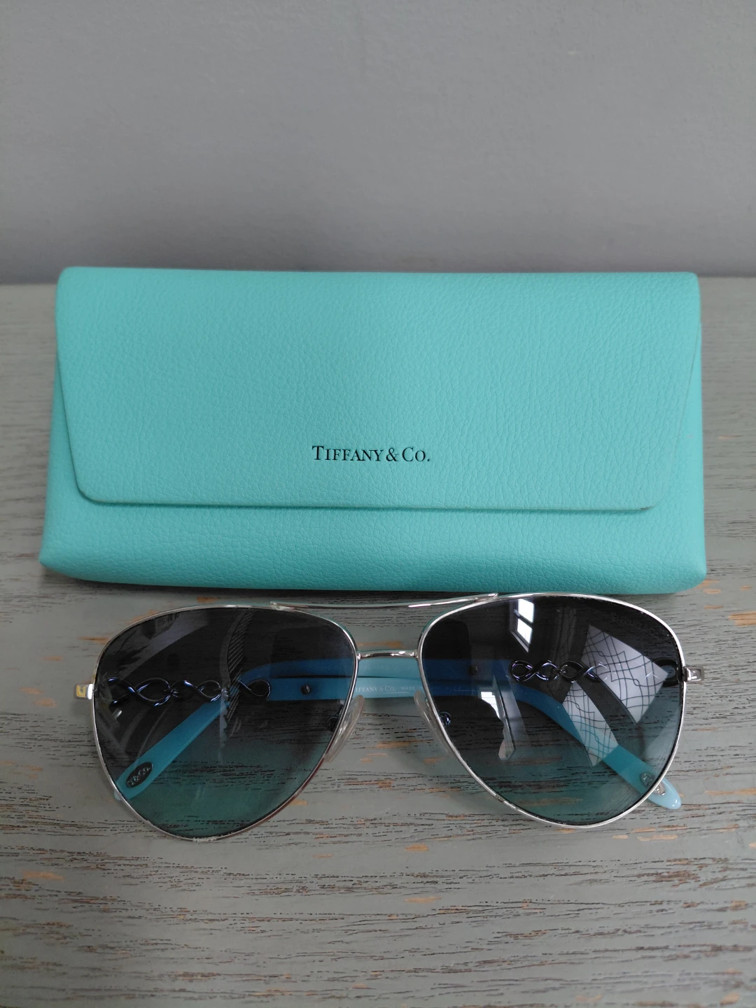 Tiffany & Co. Aviator Sunglasses with Infinity Detail