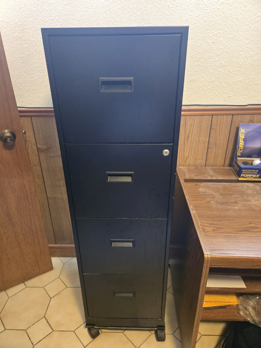 Black 4-Drawer Filing Cabinet