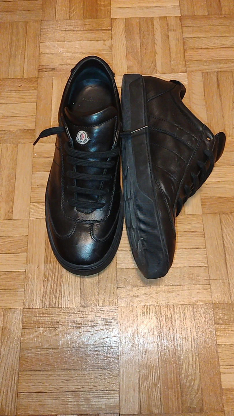 Moncler Black Leather Sneakers