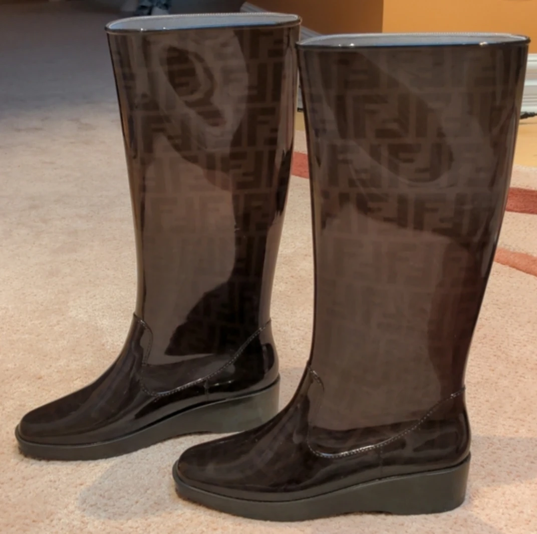Fendi Ladies Monogram Rain Boots