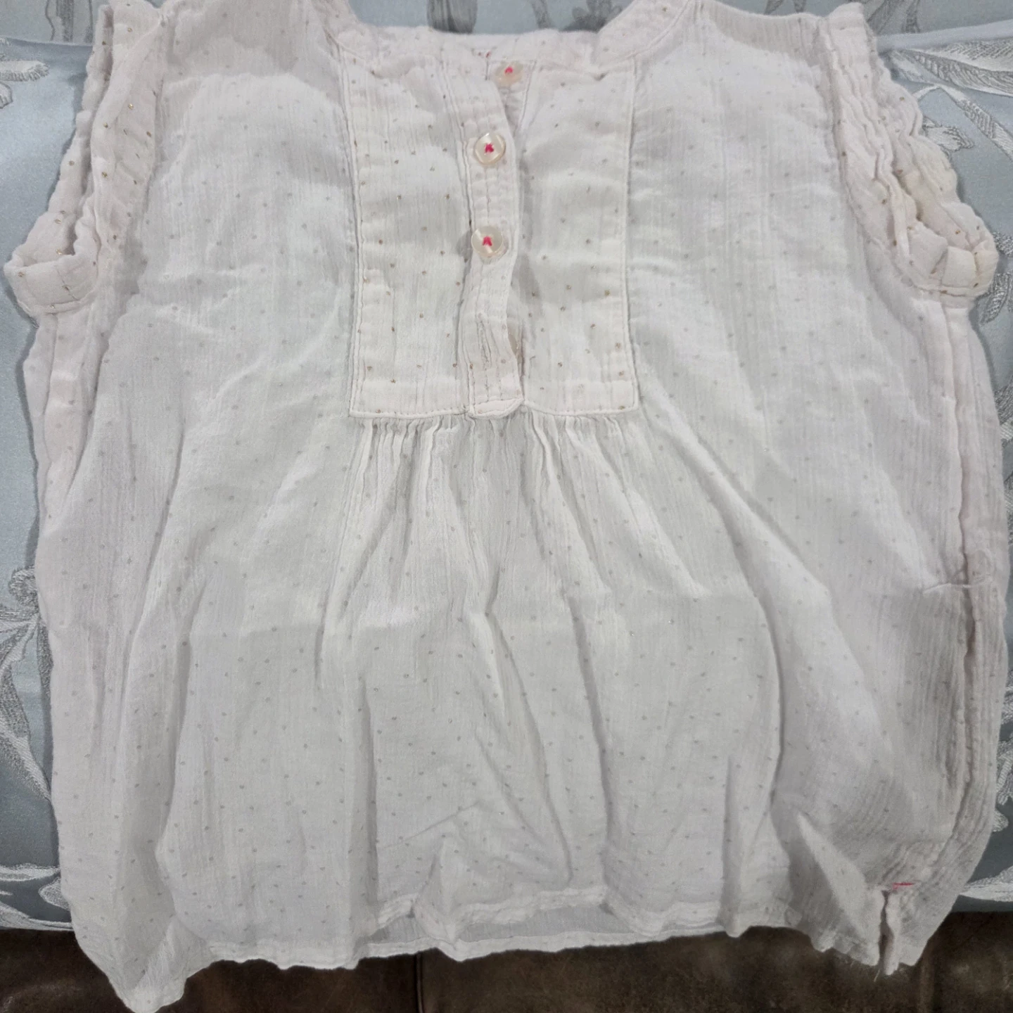 Cat & Jack Girls S (6/6X) White Dot Top