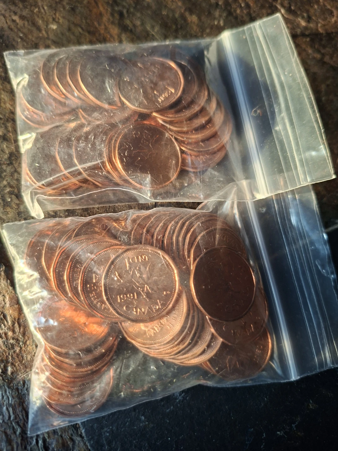 Shiny Copper Canadian Pennies (2 bags) - photo 2