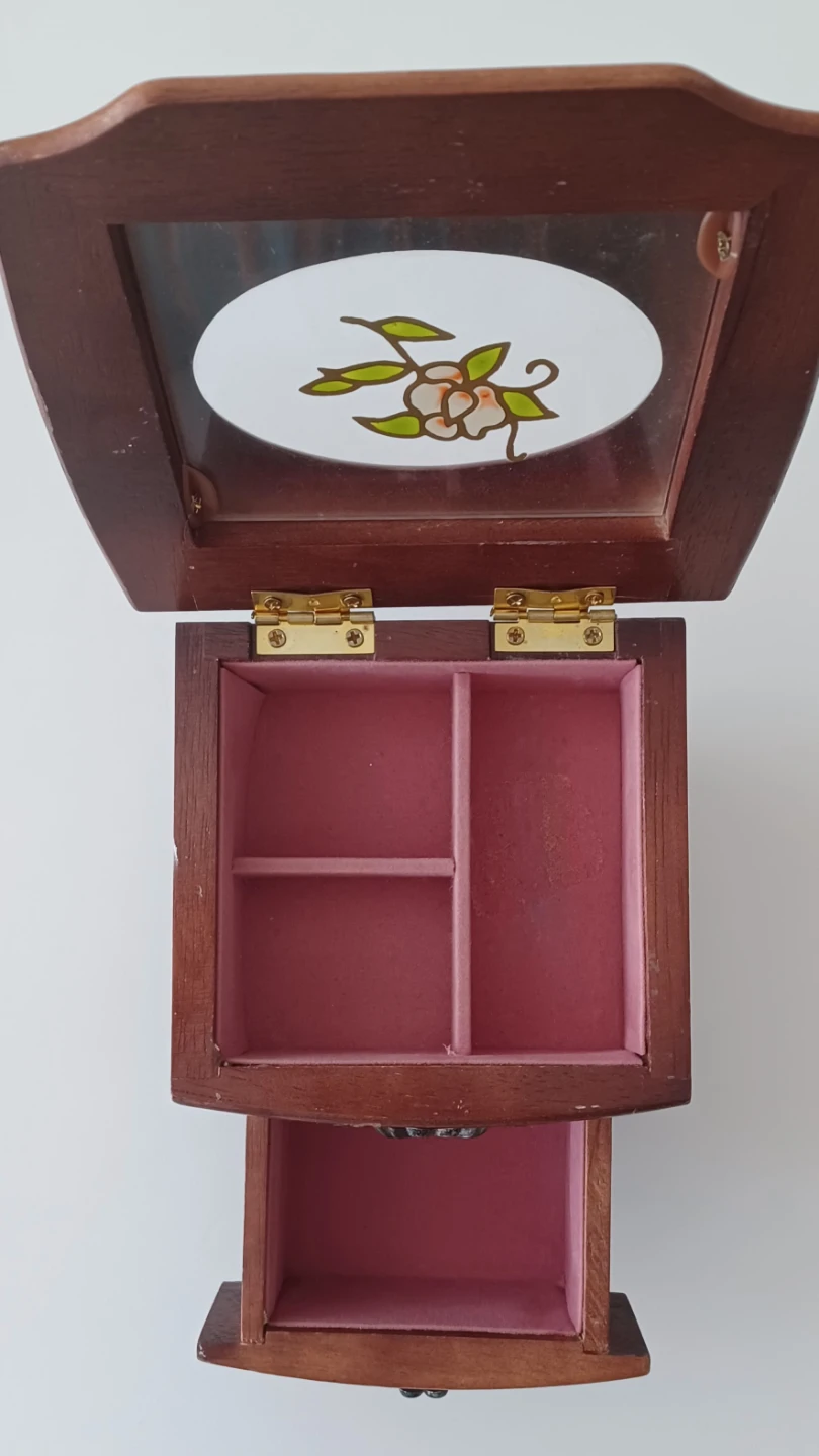 Wooden Jewellery Box with Floral Design - photo 3