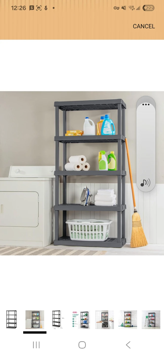 Heavy Duty 5-Tier black Plastic Shelving 190cm