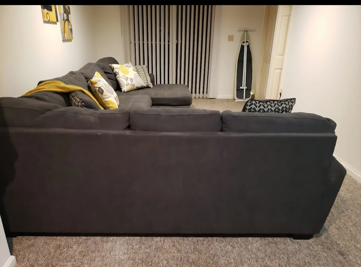 Dark Gray Sectional Sofa with Chaise - photo 2