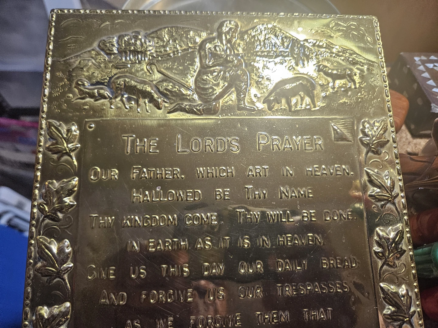 Brass Lord's Prayer Plaque - photo 4