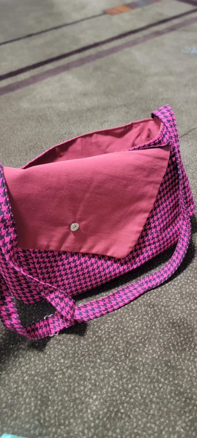 Pink Houndstooth Shoulder Bag - photo 3