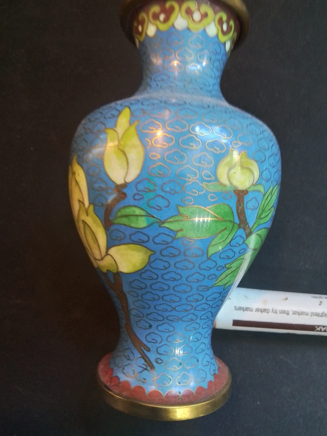 Cloisonné Vase with Floral and Bird Design - photo 3