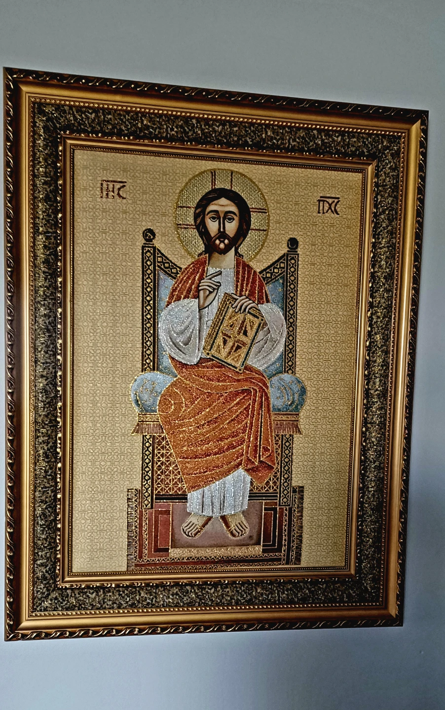 Huge Framed Religious Icon Art 35x27 inches