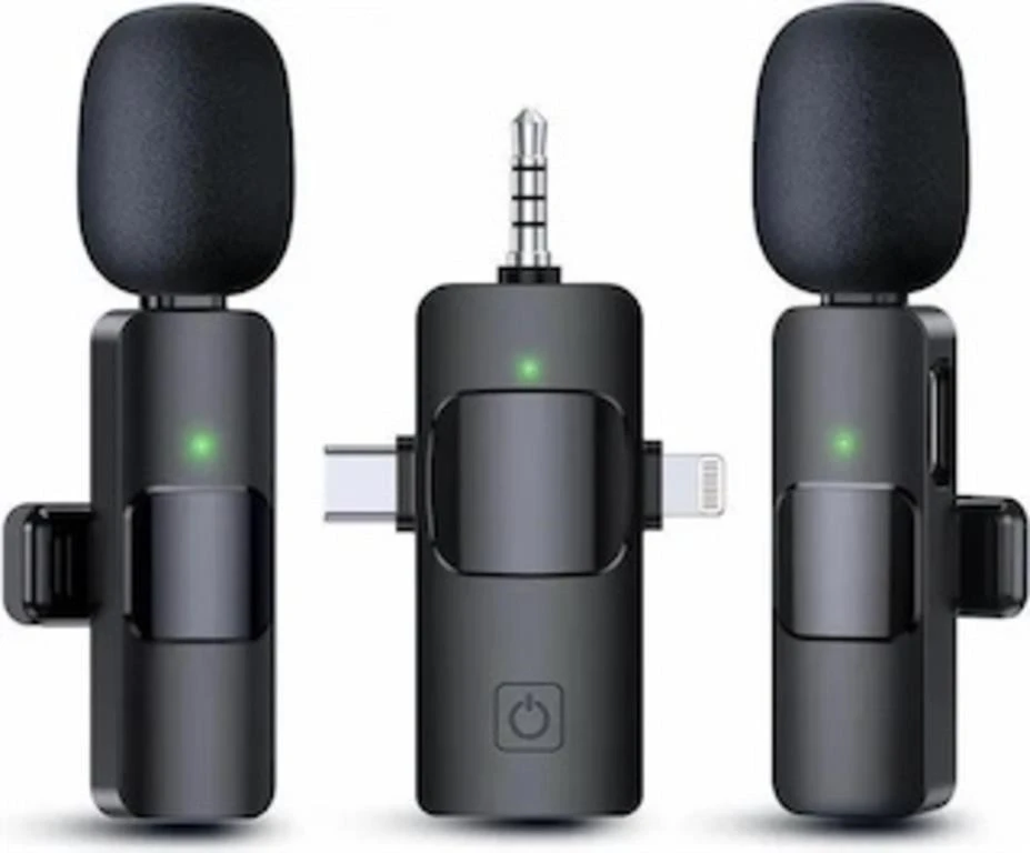 PQRQP 3 in 1 Wireless Lavalier Microphone