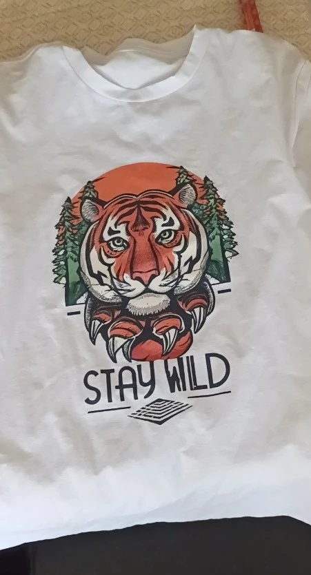 White "Stay Wild" Tiger Graphic T-Shirt