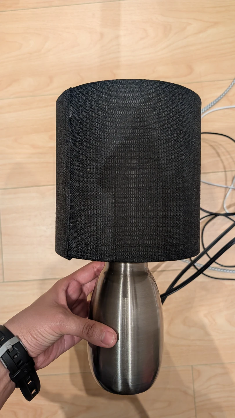 Black Table Lamp with Brushed Nickel Base - photo 2