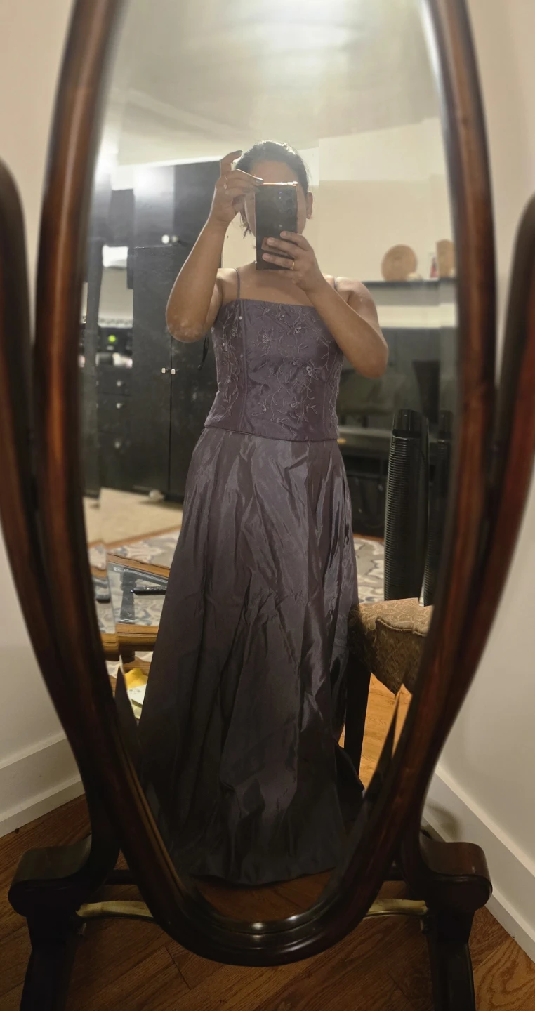 Purple Spaghetti Strap Evening Dress - photo 4