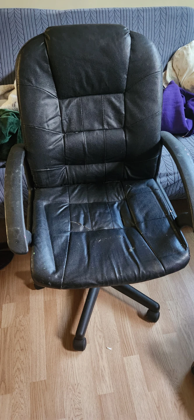 Black Faux Leather Office Chair