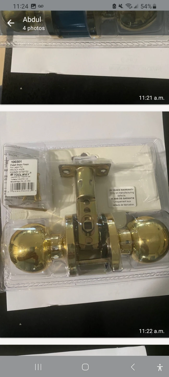 Tough Guard Home Collection Privacy Door Knobs - Brass - photo 4