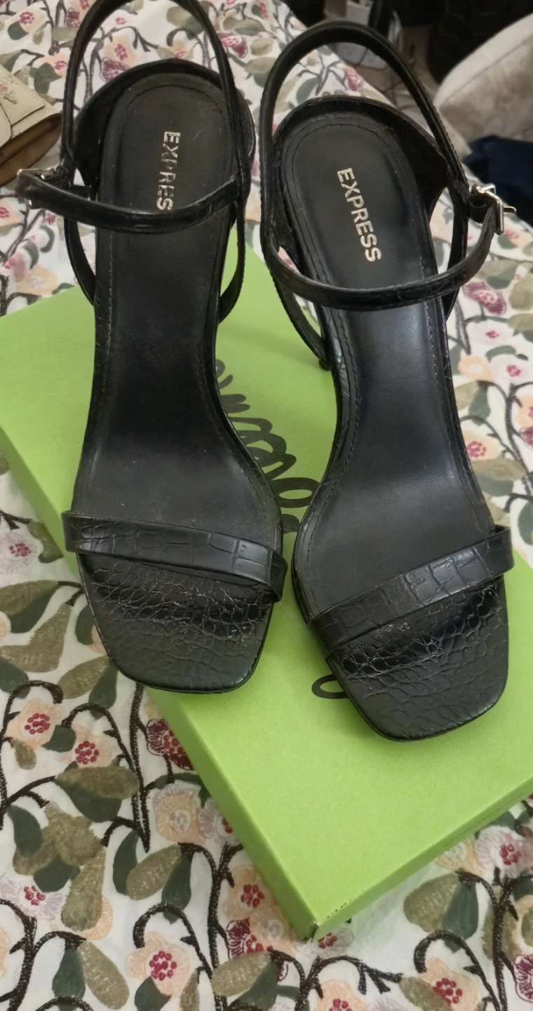 Express Black Strappy Heels - photo 2