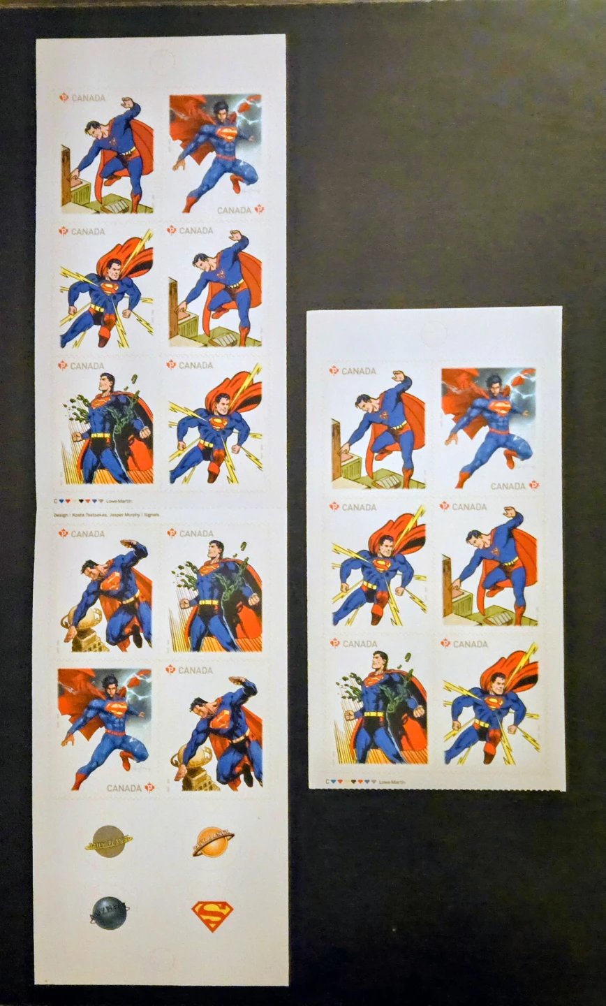 2013 DC Comics Superman 75th Ann. 10 & 6 Stamp Lots