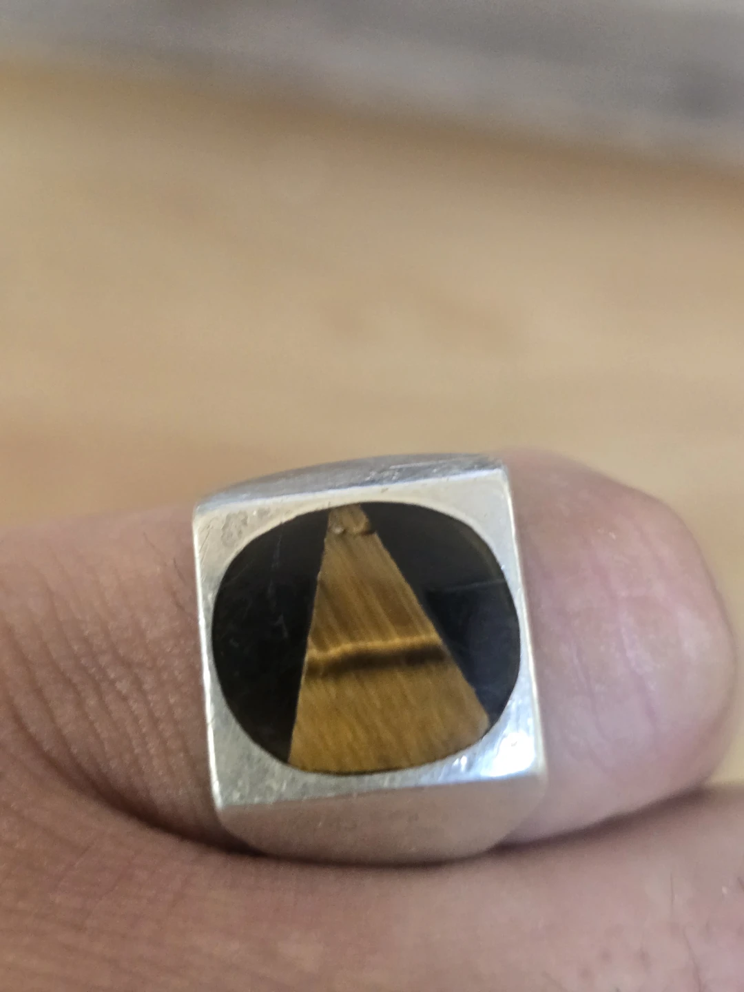 Authentic Stüssy Sterling Silver 925 Tiger's Eye Signet Ring