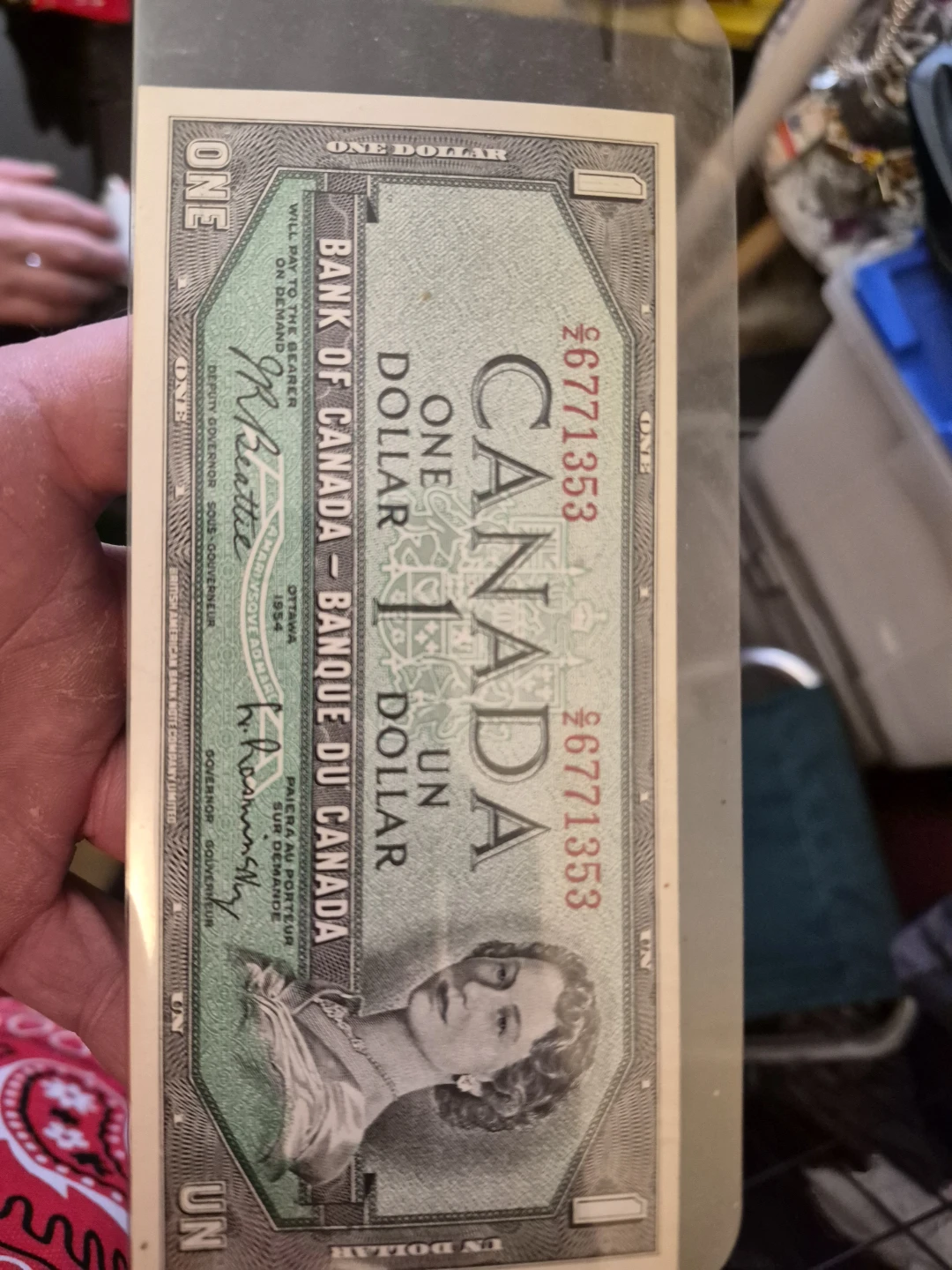 1954 Canadian One Dollar Bill - Queen Elizabeth II