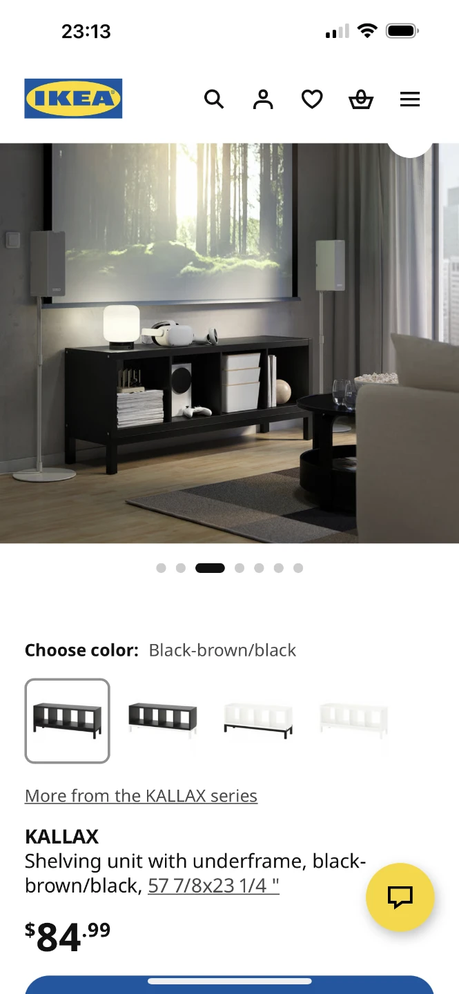 IKEA KALLAX Shelving Unit with Underframe - Black-brown/silver - photo 2
