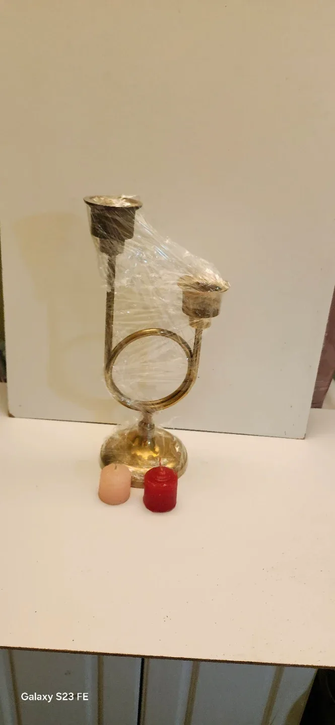 Brass 2-Candle Holder includes two candles - photo 2