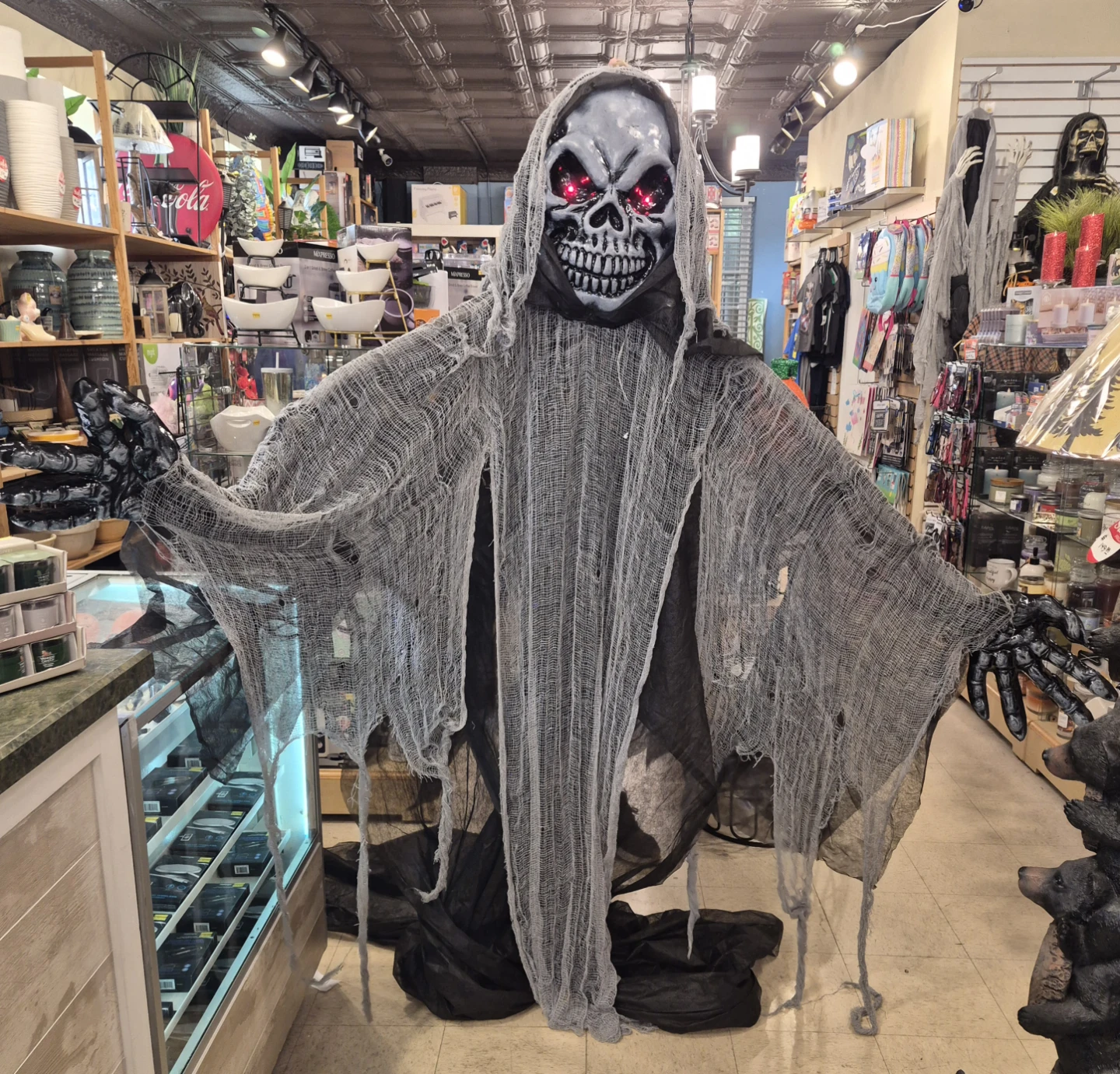 Spooky Grim Reaper hanging Halloween Decoration 12ft long