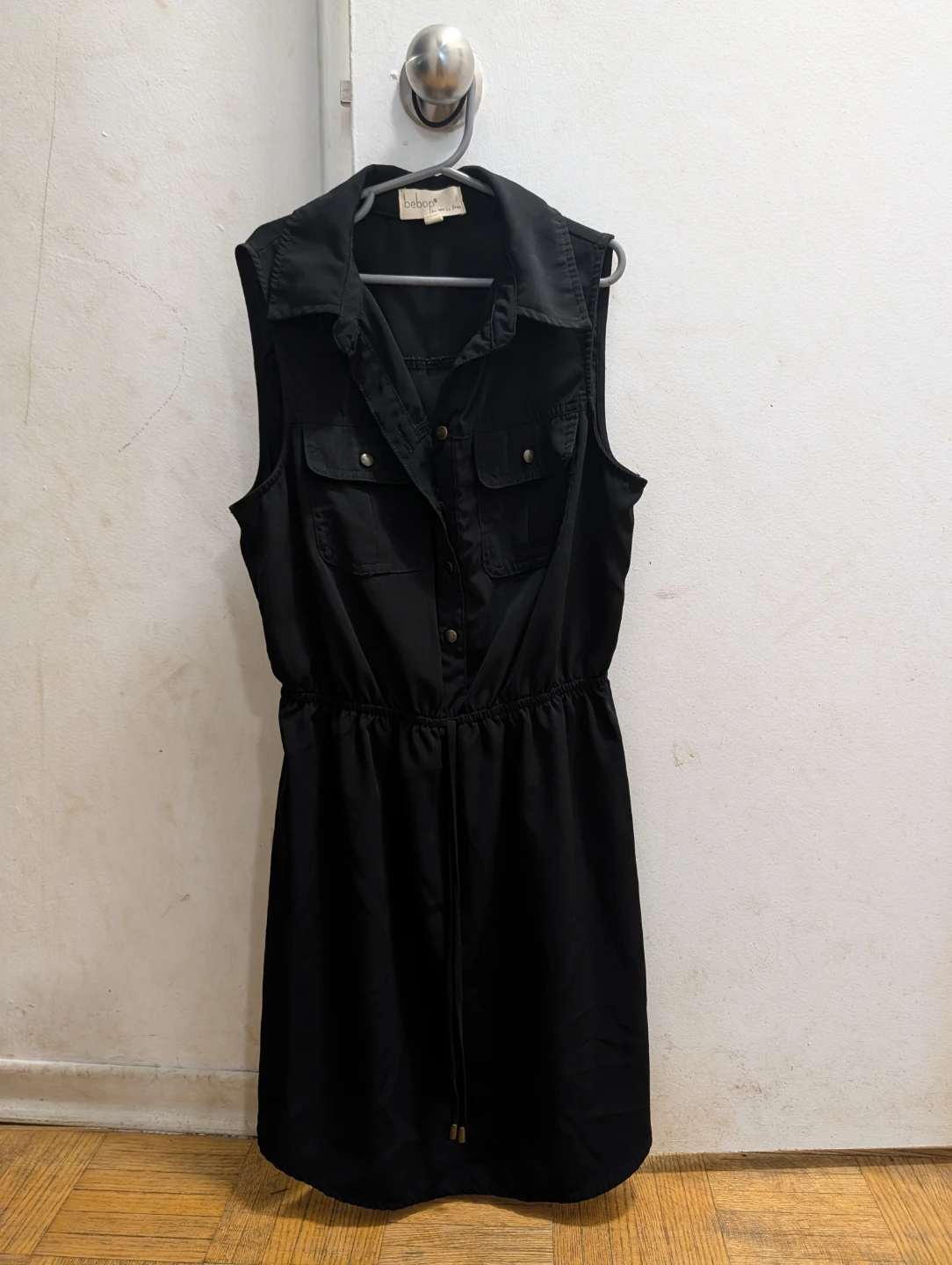 Xs Bebop Black Sleeveless Shirt Dress - photo 3