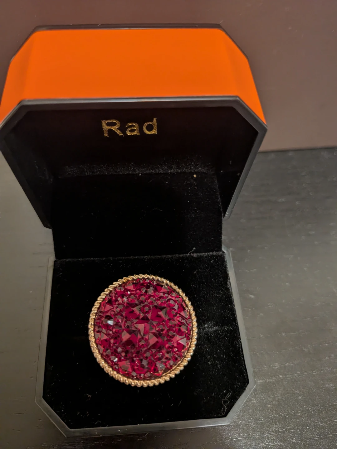 Red Gemstone Statement Ring size 5