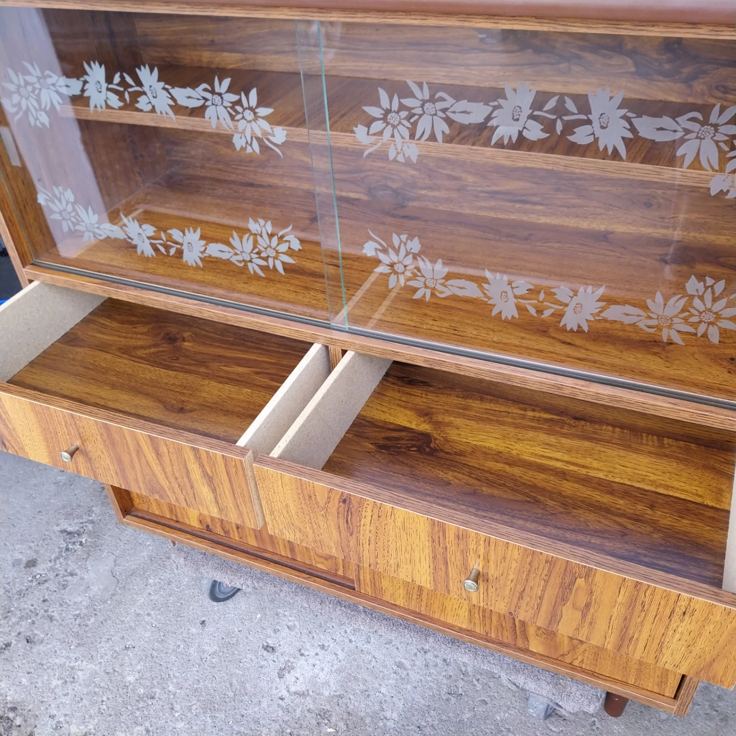 Vintage Storage Display Cabinet with Glass Doors - photo 5