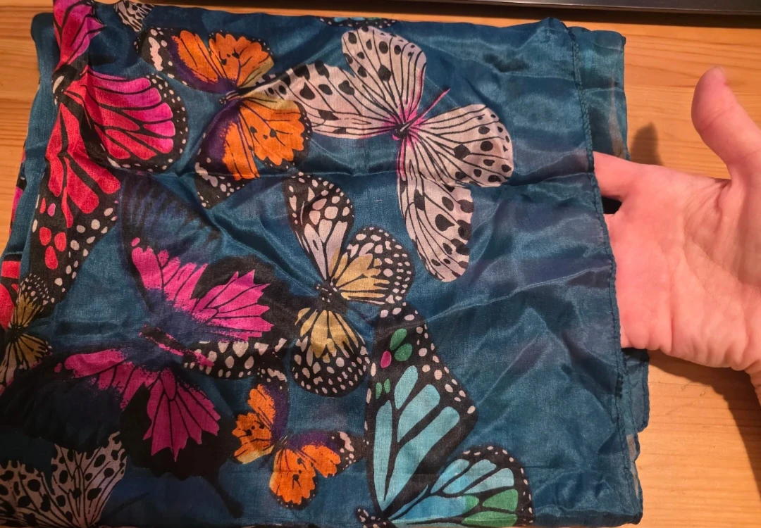 Mulberry 100% silk butterfly print scarf - photo 2