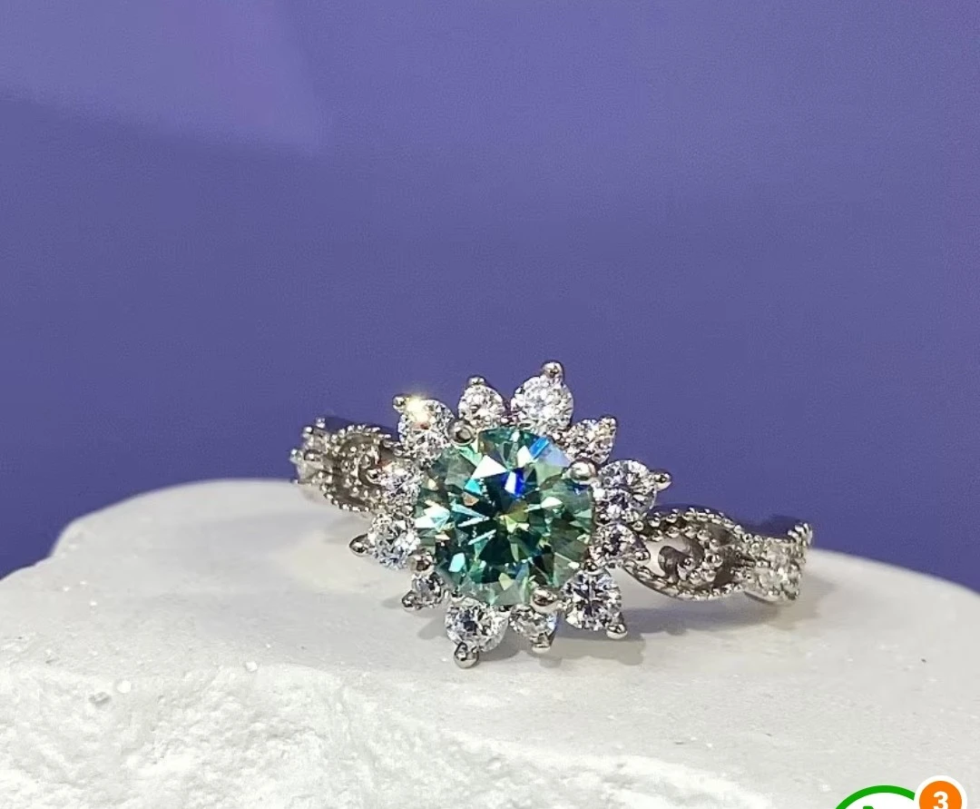 Stunning Blue Stone Halo Ring