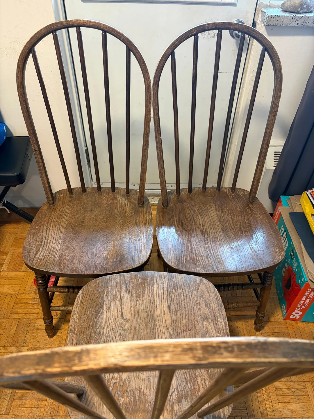 Wooden Dining Chairs (Set of 3)